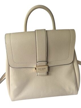 Kate Spade Cream Pebbled Leather Convertible Backpack Satchel Bag